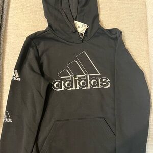Adidas Black and White Logo Hoodie Womens size small